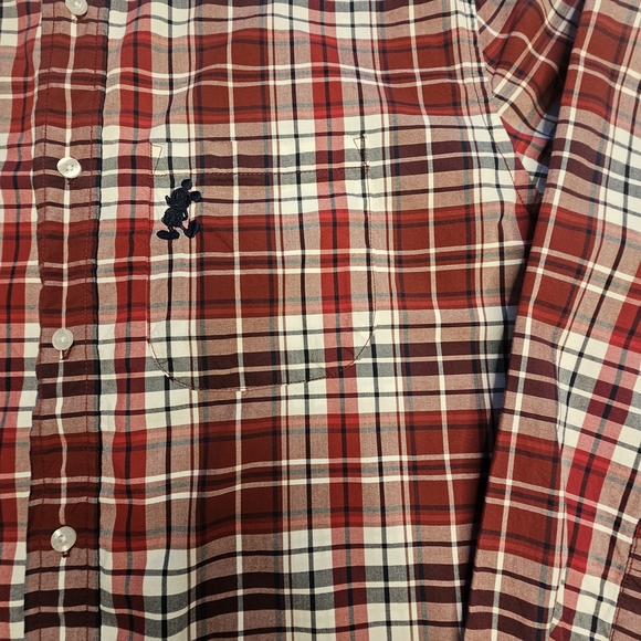 Disney Parks Authentic Mens Long Sleeves Dress Shirt Seamless Pocket w/ Buttons - Picture 2 of 9